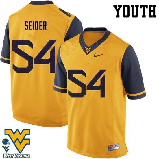 Youth West Virginia Mountaineers NCAA #54 JaHShaun Seider Gold Authentic Nike Stitched College Football Jersey VL15I36HD